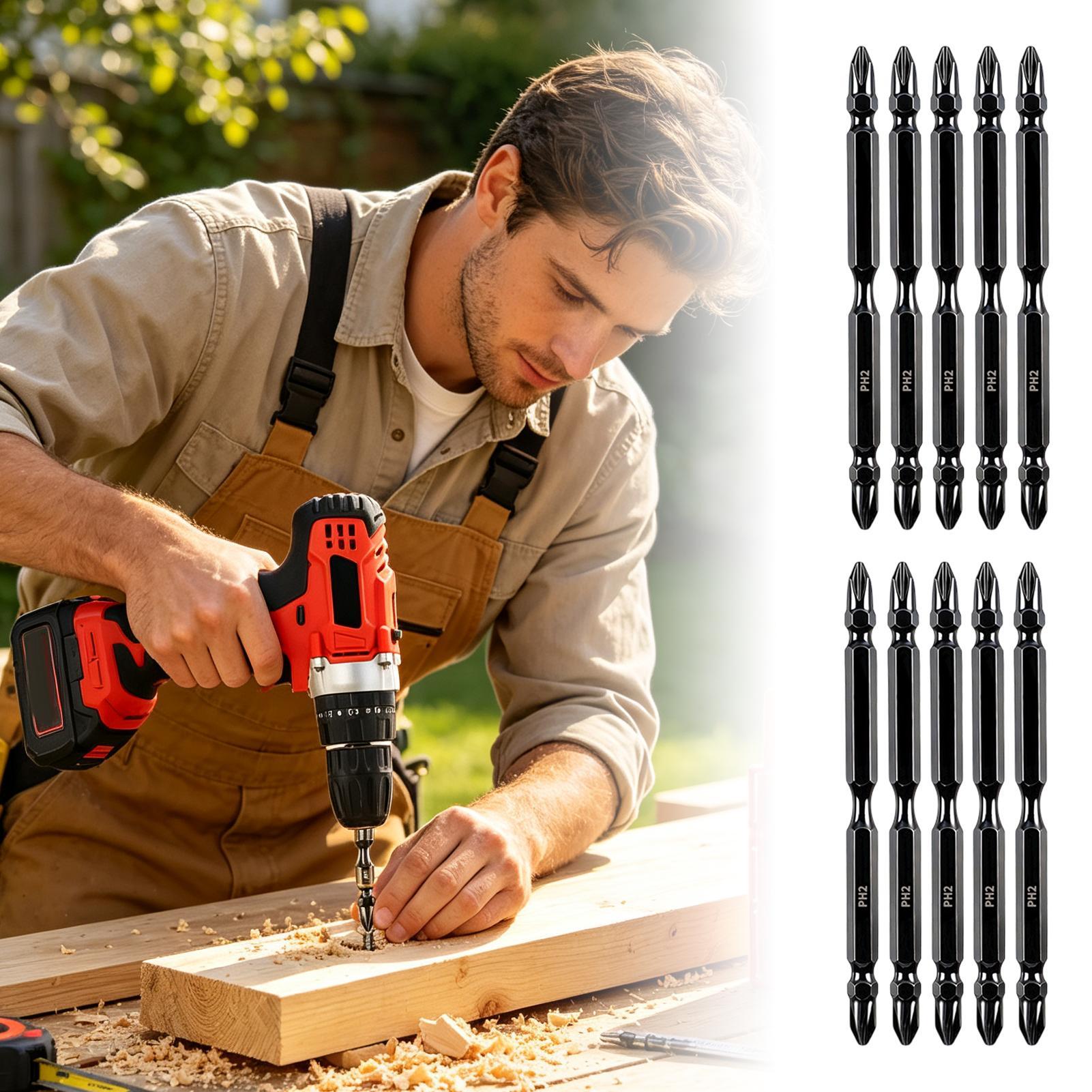 Drill Bits - ดอกสว่านแม่เหล็ก ชุดหัวไขควงแม่เหล็กแบบปลายคู่ ชุดดอกไขควงแม่เหล็กความแม่นยำสูง สำหรับอุตสาหกรรม ก่อสร้าง และใช้ในบ้าน