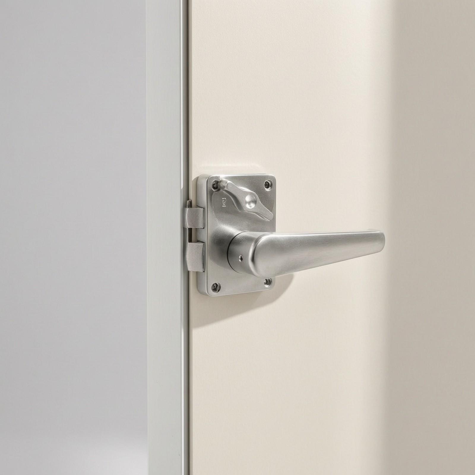 Door Handle - ล็อคประตูห้องน้ำรถบ้าน พร้อมมือจับ ABS ผิวเรียบ สำหรับประตูบานเปิดออกของรถพ่วง RV