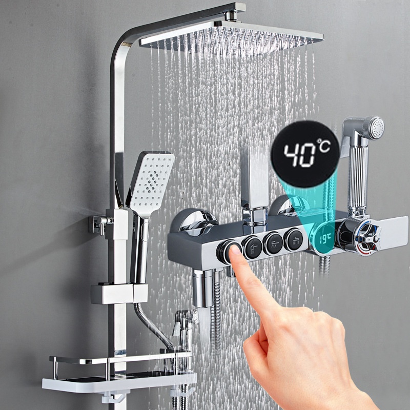 ชุดฝักบัวทองเหลืองหรูหราพร้อมจ - Faucet บทวิจารณ์และราคา