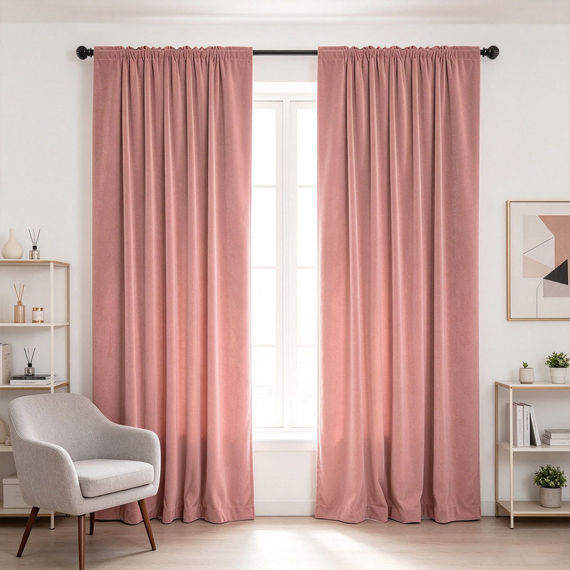 ผ้าม่านกำมะหยี่เนื้อแน่นแบบมีช - Curtain Rods บทวิจารณ์และราคา