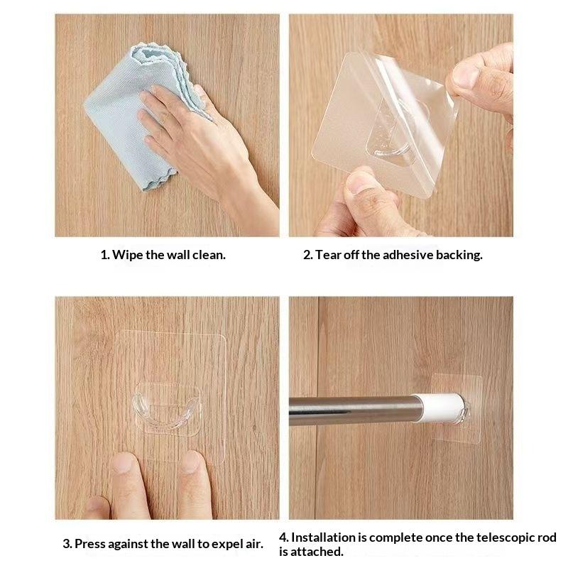 4 ชิ้น ตะขอแขวนราวม่านแบบใส ติ - Curtain Rods บทวิจารณ์และราคา